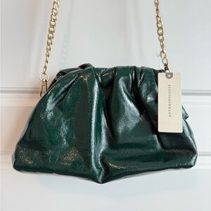 NWTAnthropologie Green Leather Clutch